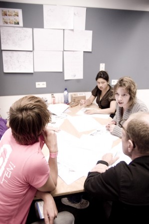 A coaching session with one of the groups