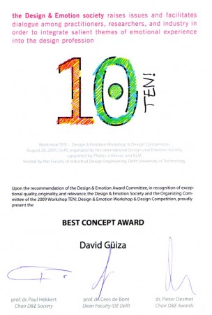 My 'Best concept award' certificate